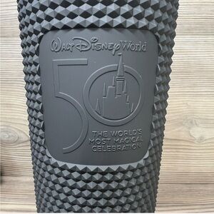 Walt Disney World 50th matte black studded Starbucks tumbler NWT